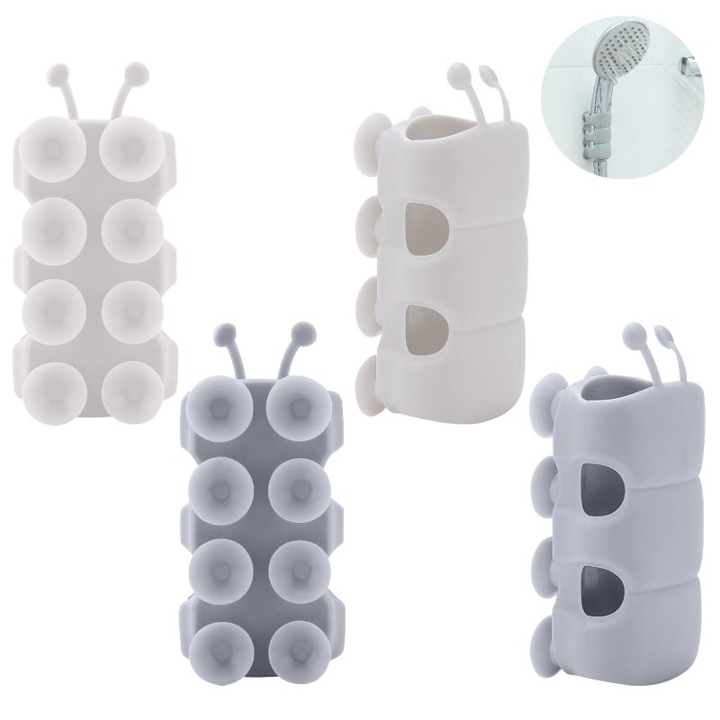 ZROCIGA 4 Pcs Silicone Shower Head Holder, Universal Relocatable Shower Head Suction Cup Holder, Wall Mount Adjustable Shower Holder for Bathroom Non Drilling - Image 1